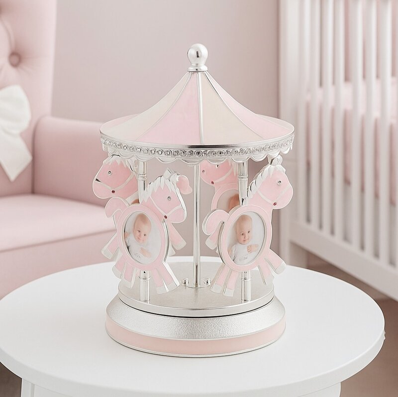 Cub/ Carusel Muzical 4 Poze Bebelus - Cadou Perfect Botez/Mot!