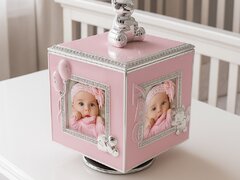 Cub/ Carusel Muzical 4 Poze Bebelus - Cadou Perfect Botez/Mot!